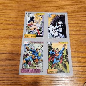DC COMICS UNCUT RARE CARDS SUPERMAN WONDER WOMAN DEATHSTROKE LOBO DCU MOVIE